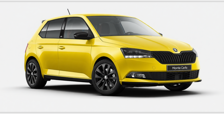Car rendered in Racing Yellow gloss paint