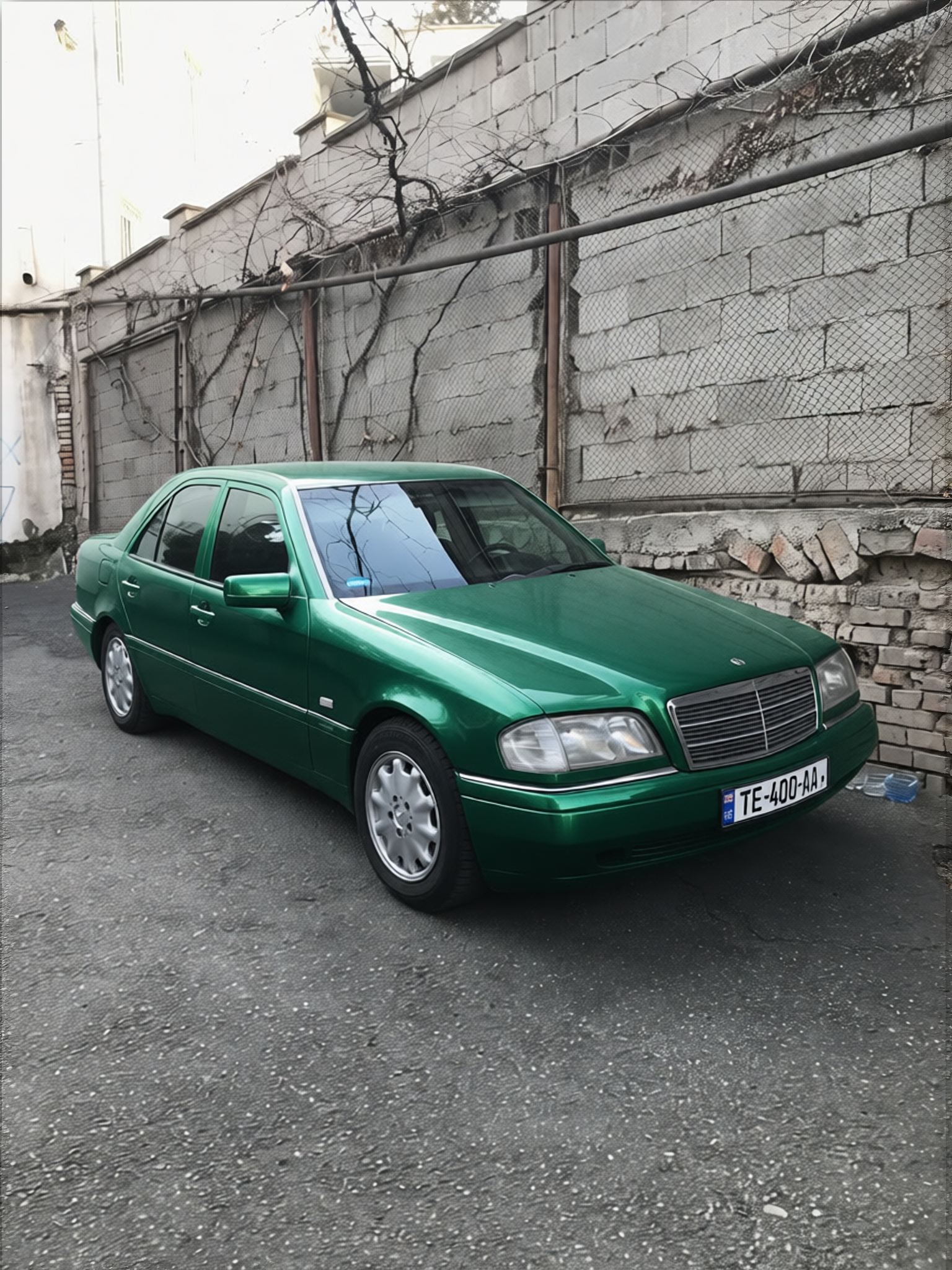 Car rendered in Racing Green gloss paint