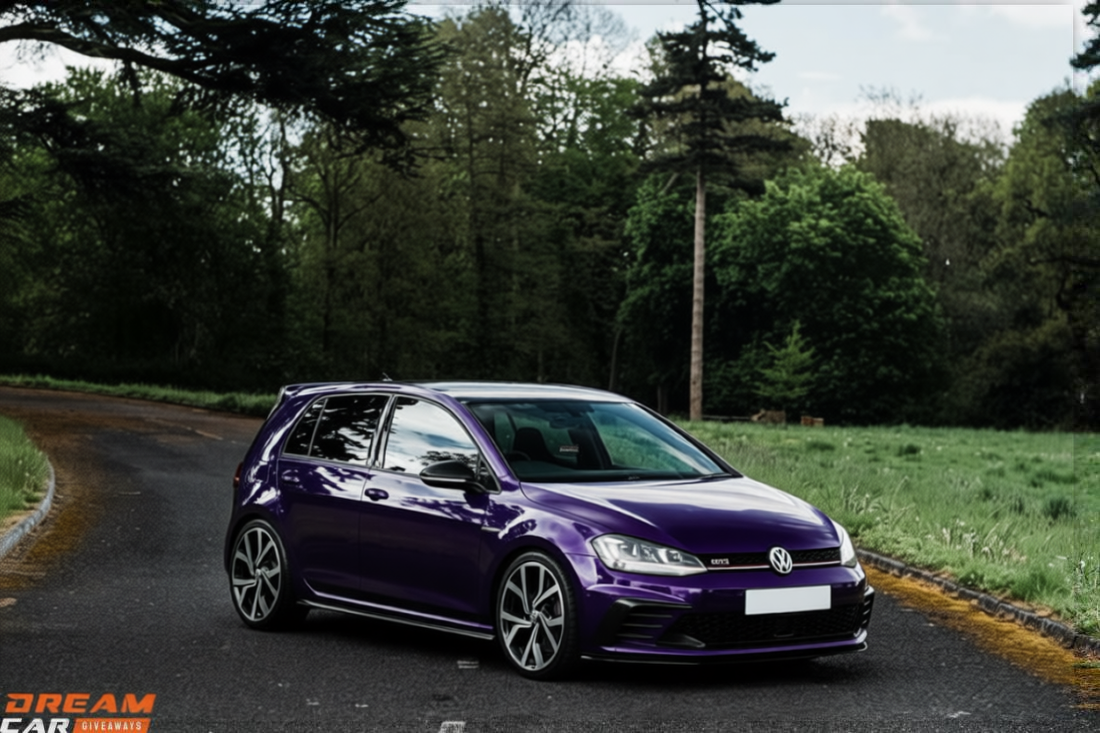 Car rendered in Midnight Purple gloss paint