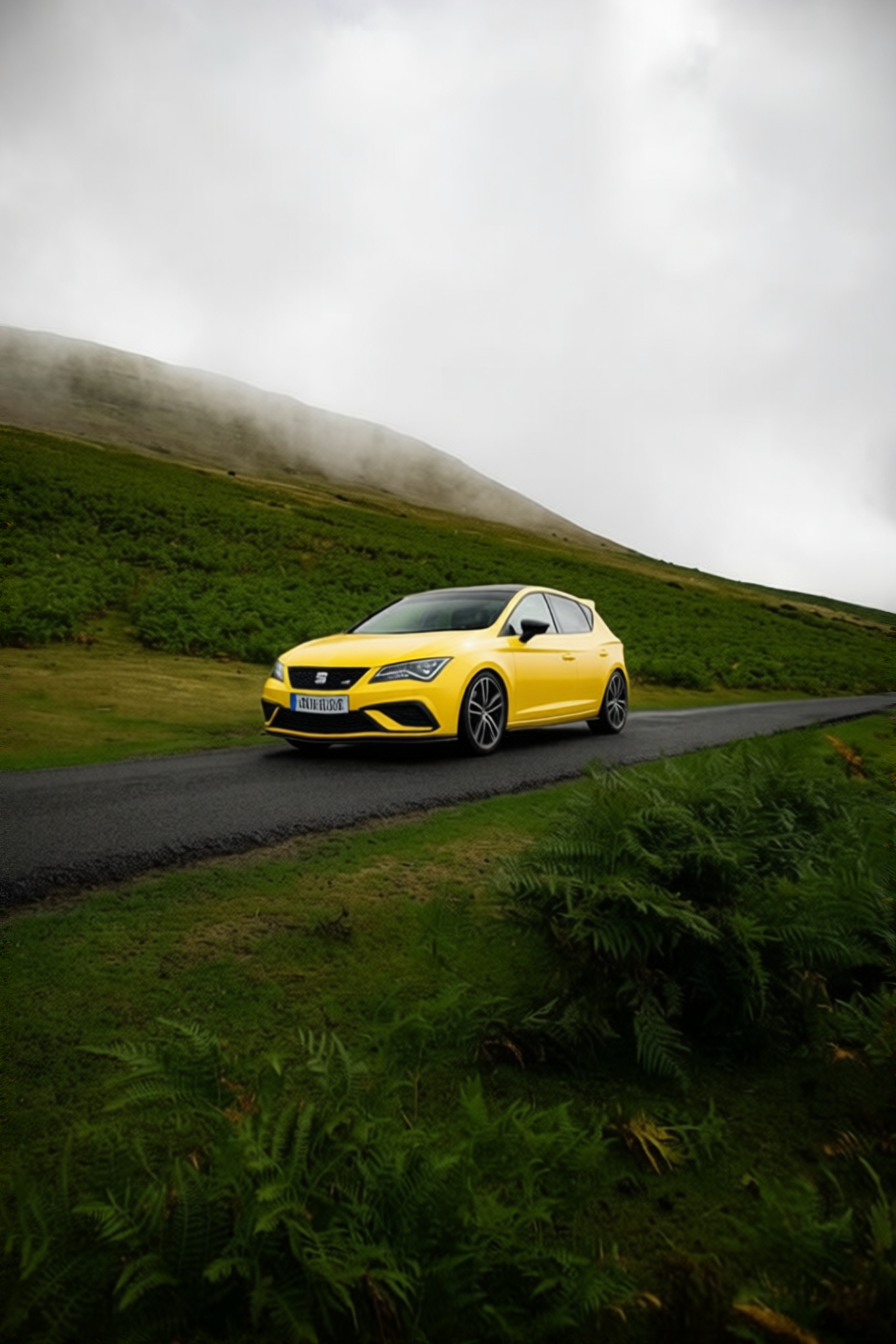 Car rendered in Racing Yellow gloss paint