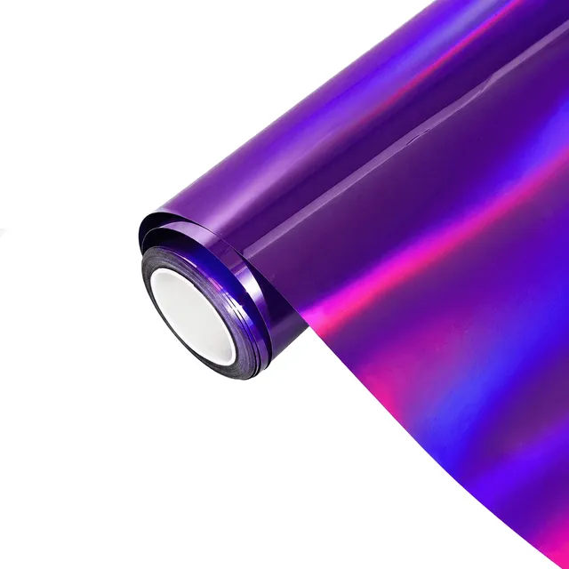 Ravoony Gloss Laser Chrome Purple vinyl wrap film texture — Specced