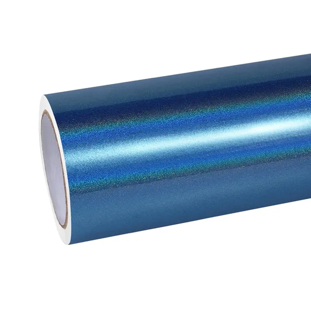 Ravoony Glossy Laser Blue vinyl wrap film texture — Specced