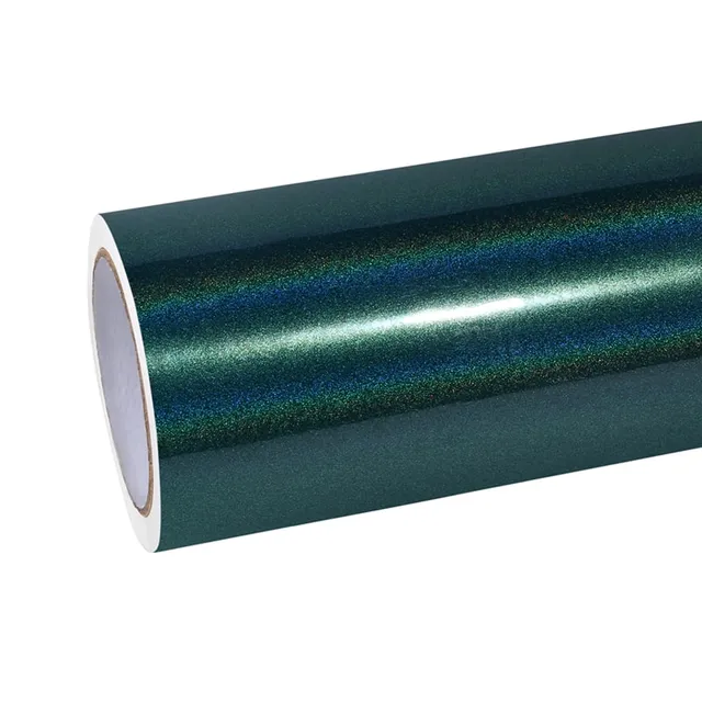 Ravoony Glossy Laser Green vinyl wrap film texture — Specced