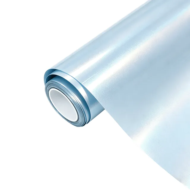 Ravoony Glossy Laser Ice Blue vinyl wrap film texture — Specced