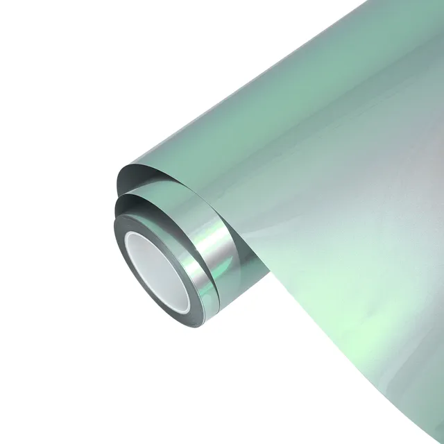 Ravoony Glossy Technological Grey To Green vinyl wrap film texture — Specced
